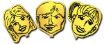 Masks of Fran, Sam, Nancy (set of 3)